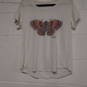 Lucky Brand Cream Butterfly Tee